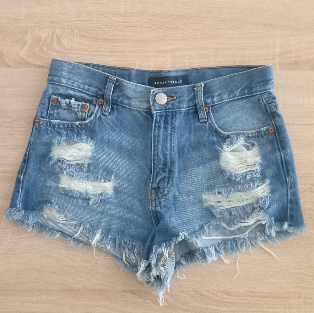 Aeropostale Women's Blue Denim Shorts